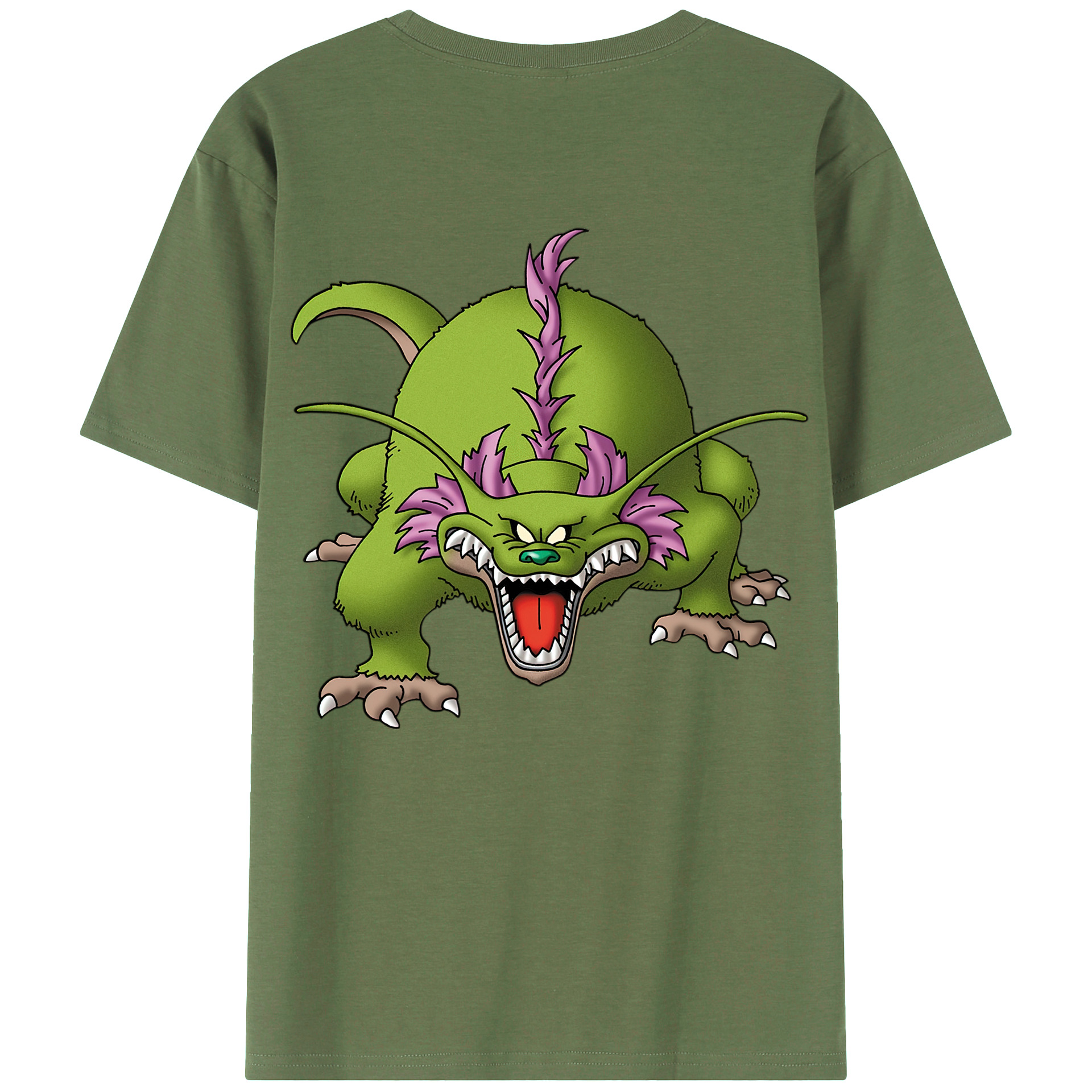 （画像用） ドラゴンクエスト Doragon Kuesuto Dragon Quest 綿100％ メンズ半袖Tシャツ（バックプリント） 通気性